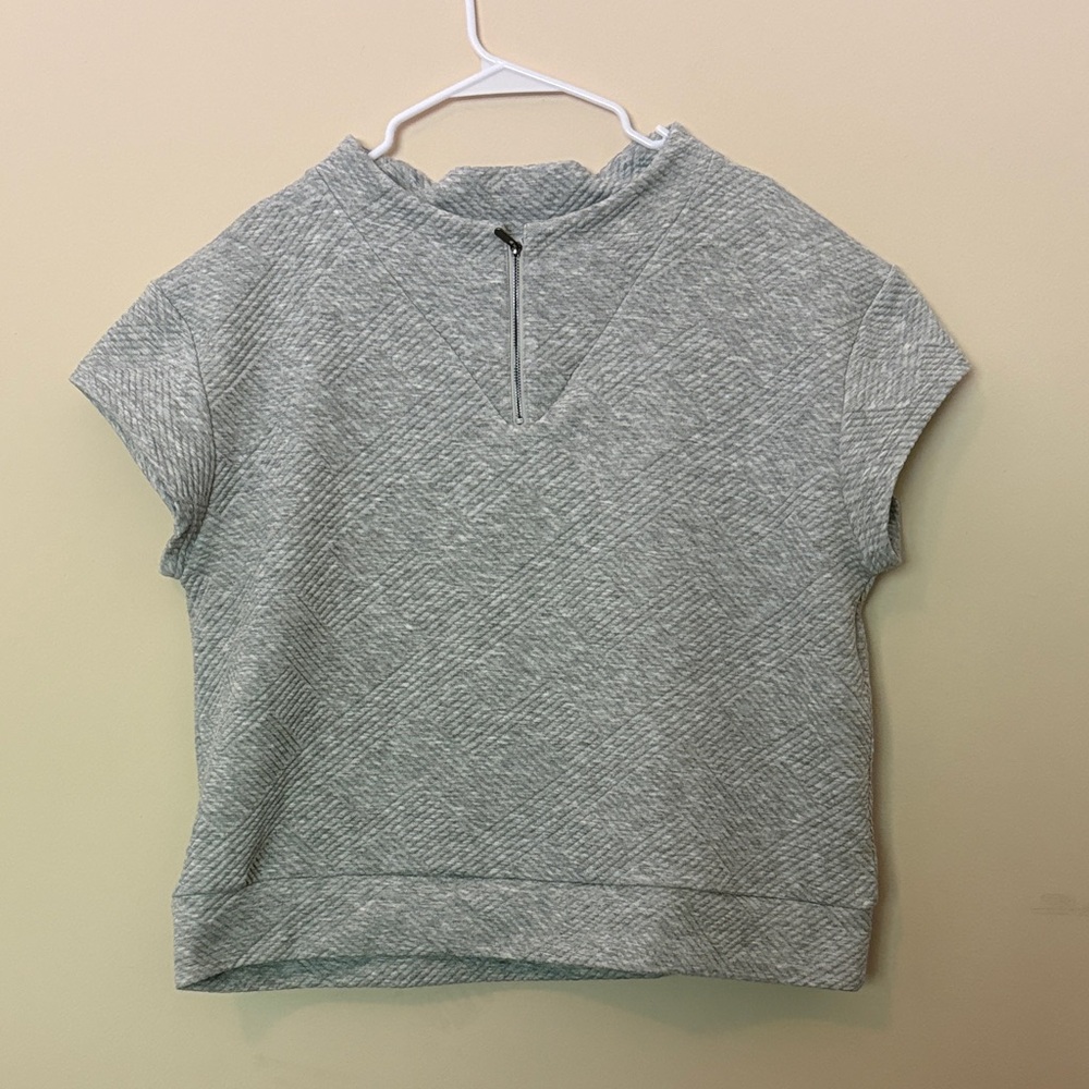 Elegant Heather Gray Women's Quilted Blouse